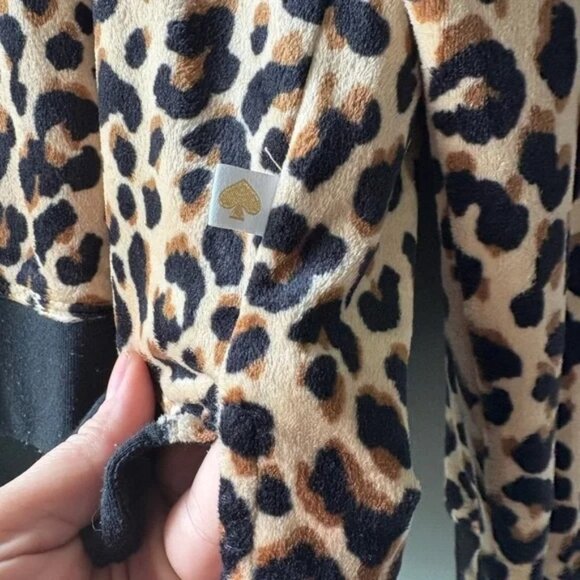 Kate Spade New York Leopard Print Velour Sweatshirt size small, fleece - Picture 5 of 7